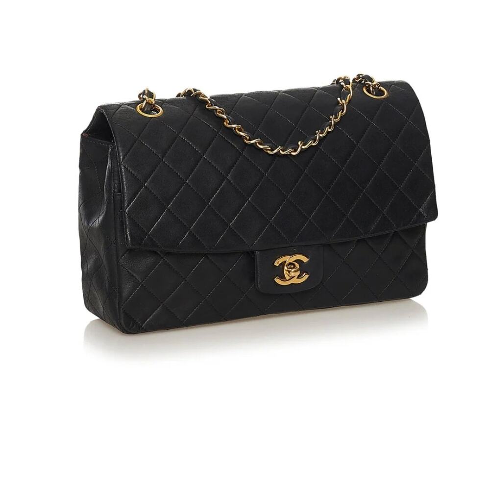 CHANEL CC Timless MATELASSE 34 Single Flap Double Chain Shoulder Bag Lambskin - Picture 2 of 16